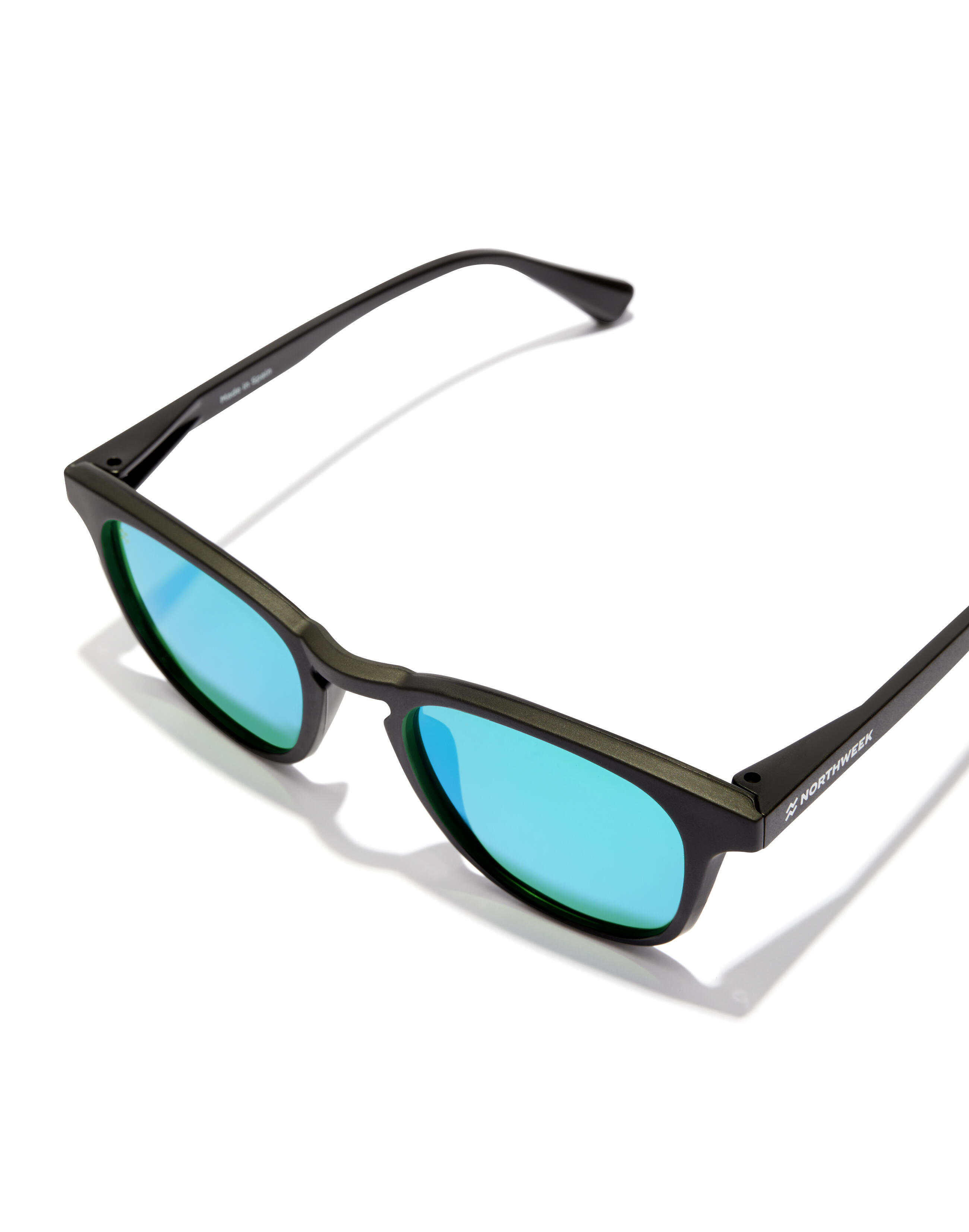 NORTHWEEK - Gafas de Sol para Hombre y Mujer POLARIZED BLACK EMERALD - WALL RAW 3/6