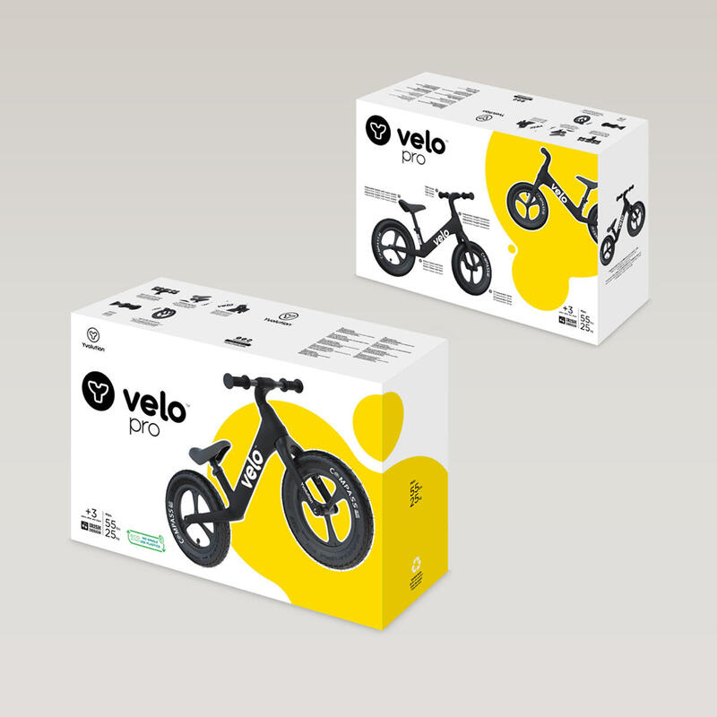 Bicicletta equilibrio, bambino/bambina, Yvelo Pro, nera