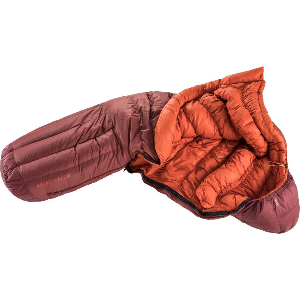 Śpiwór puchowy Deuter Astro Pro 800 (185 cm) - redwood/paprika Lewy