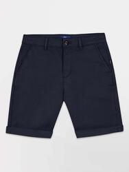 Bermuda ceinture droite avec passants Femme - SANTABER Navy