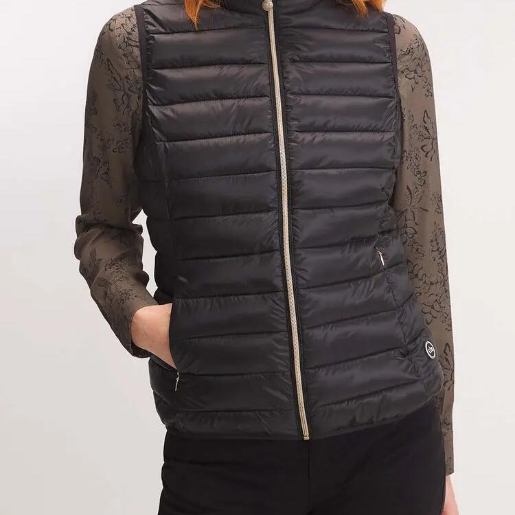 Women's Black Sleeveless Puffer Gilet TBS Naelisan