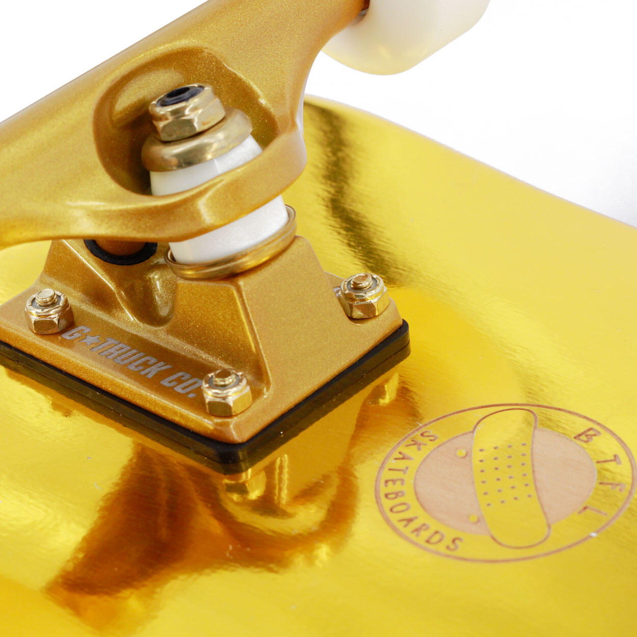Monopatín dorado completo único skateboard brillante 8,125" 5/5