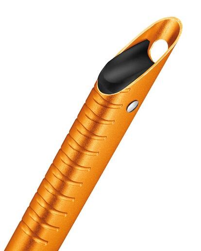 Piolet Petzl RIDE 45 cm ultraléger 240 g lame acier 3 mm manche alu galbé orange 3/4
