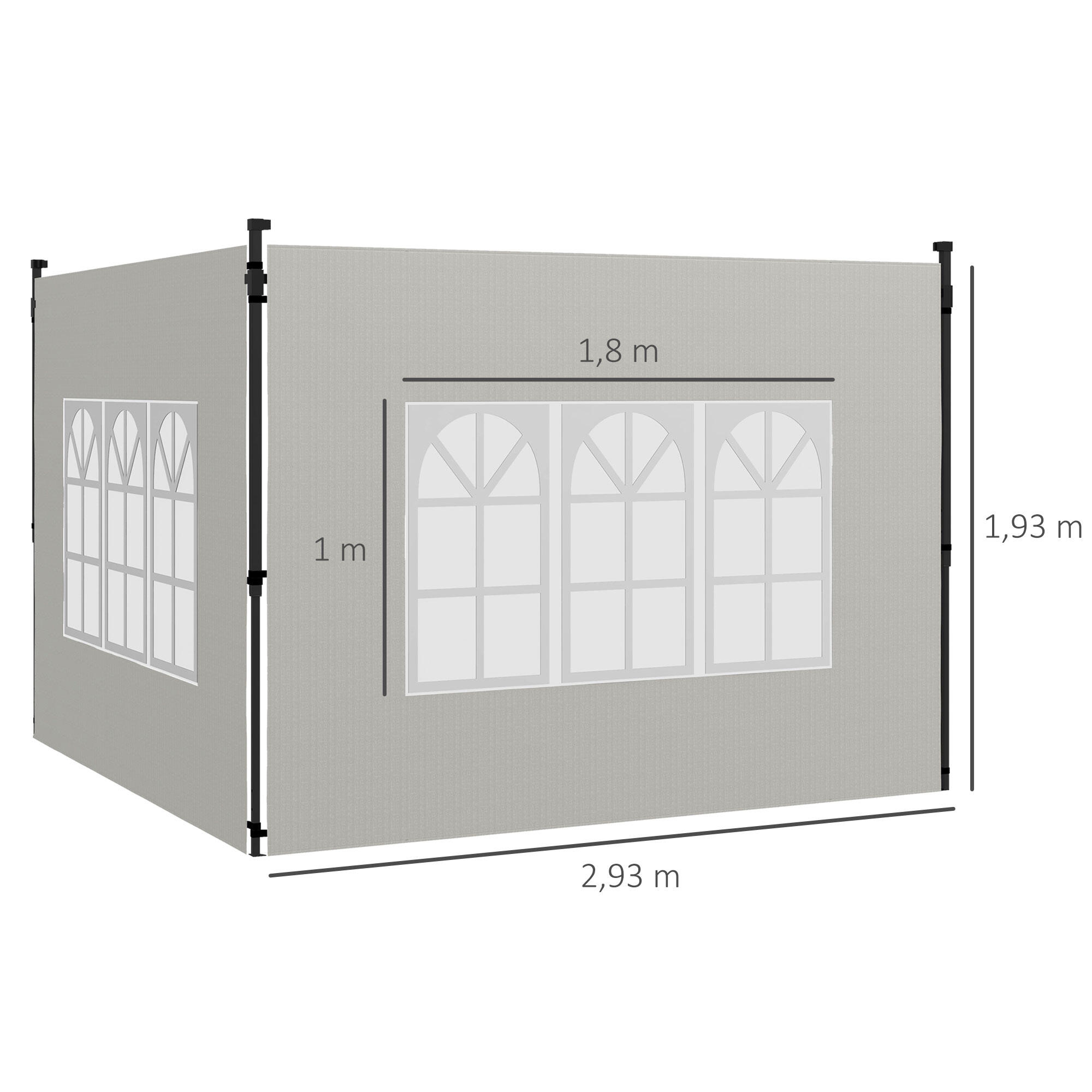 Paredes Laterales Outsunny 293x193 cm Blanco 3/7