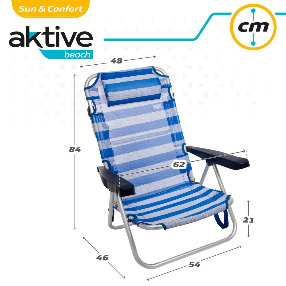 Sedia da marinaio pieghevole in alluminio multiposizione Aktive 6/7