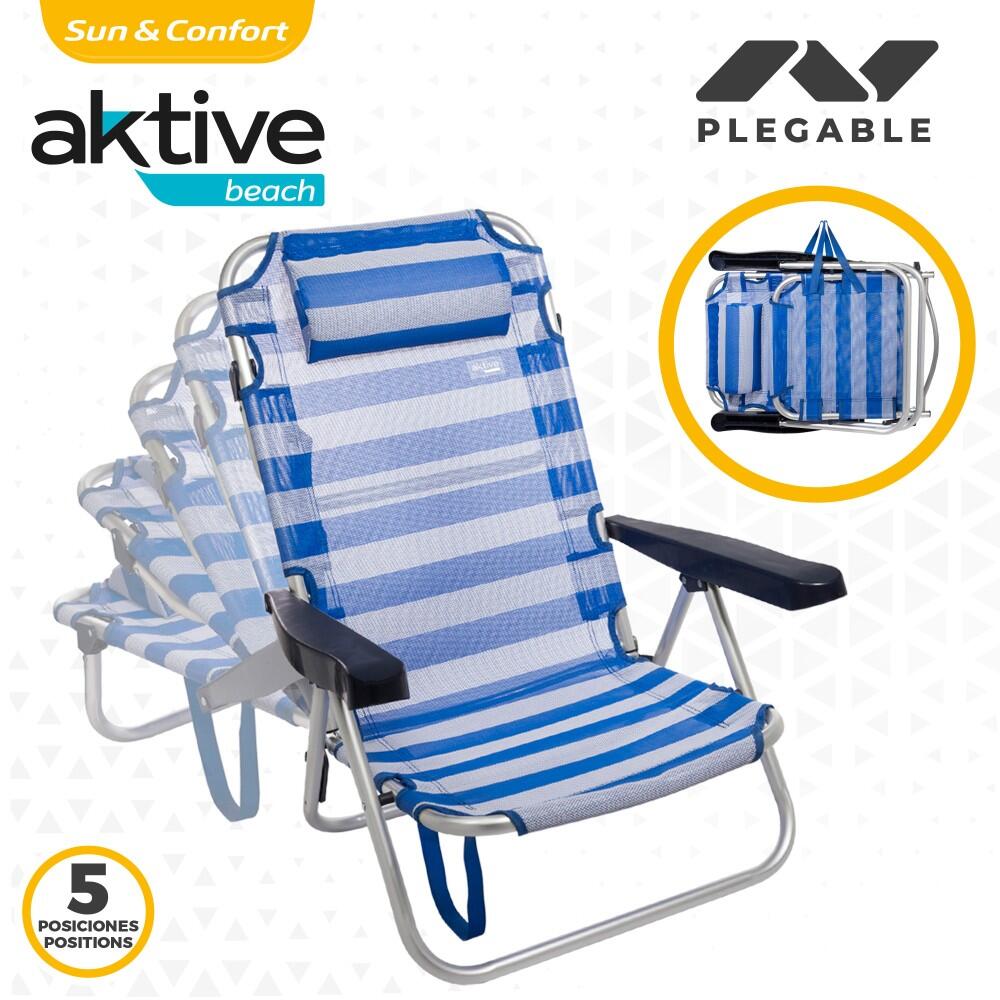 Sedia da marinaio pieghevole in alluminio multiposizione Aktive 3/7