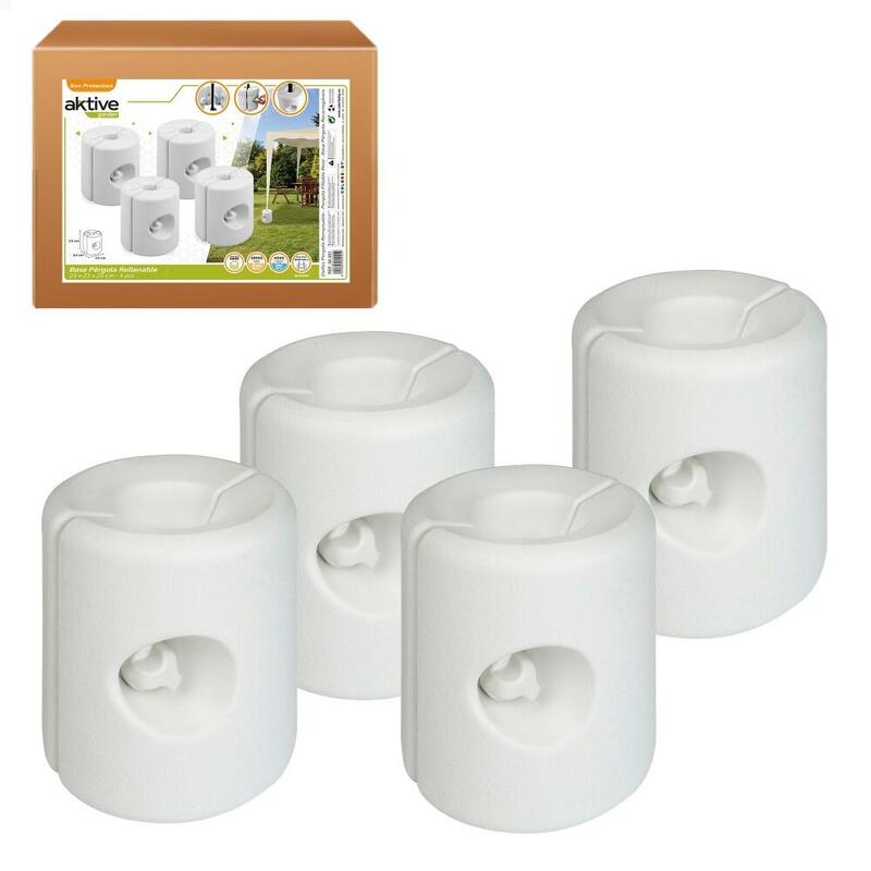 Pacote de 4 suportes brancos para tendas 25x25x25 cm jardim ativo