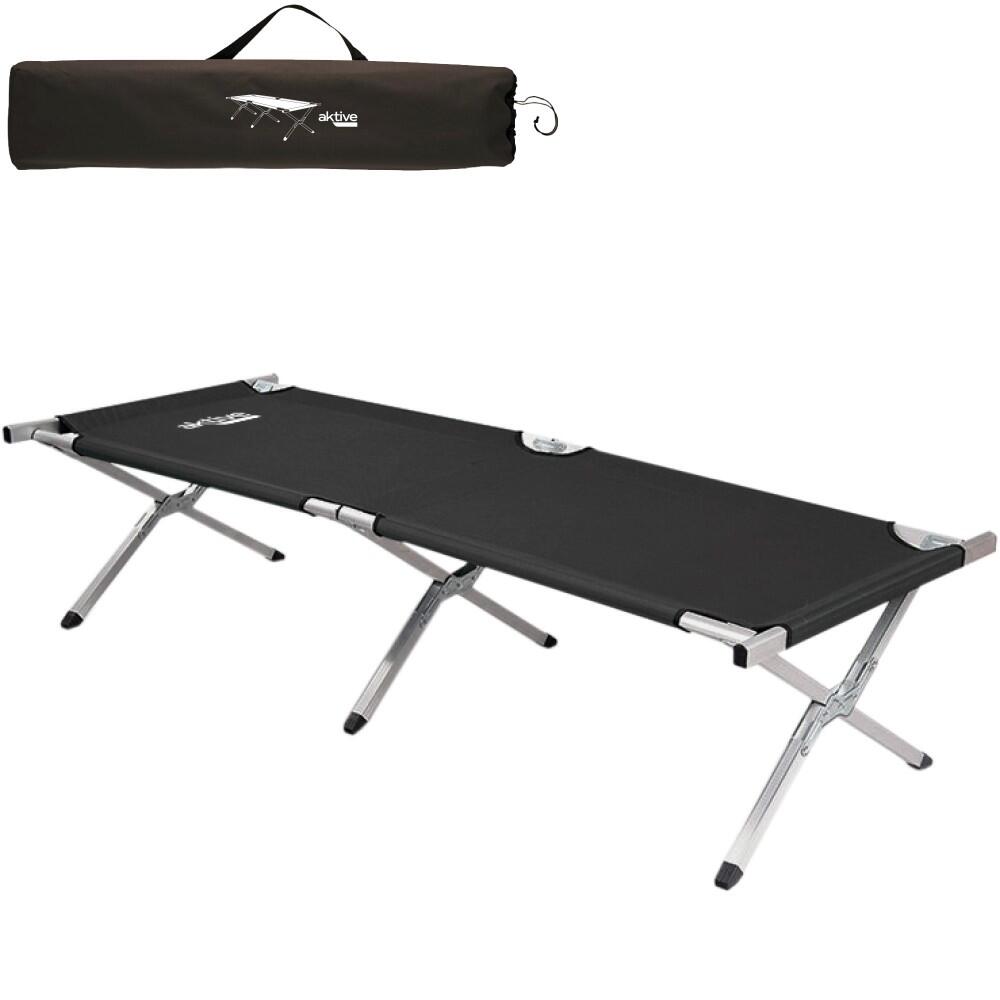 Aktive - Lit Pliant De Camping Noir Aktive - Lit Pliant - Noir - Taille Unique - Decathlon