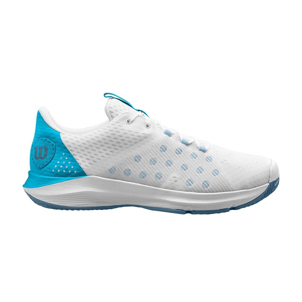 Wilson Hurakn Men's Padel Tennis Sports Shoe Trainer - White/Blue 1/3