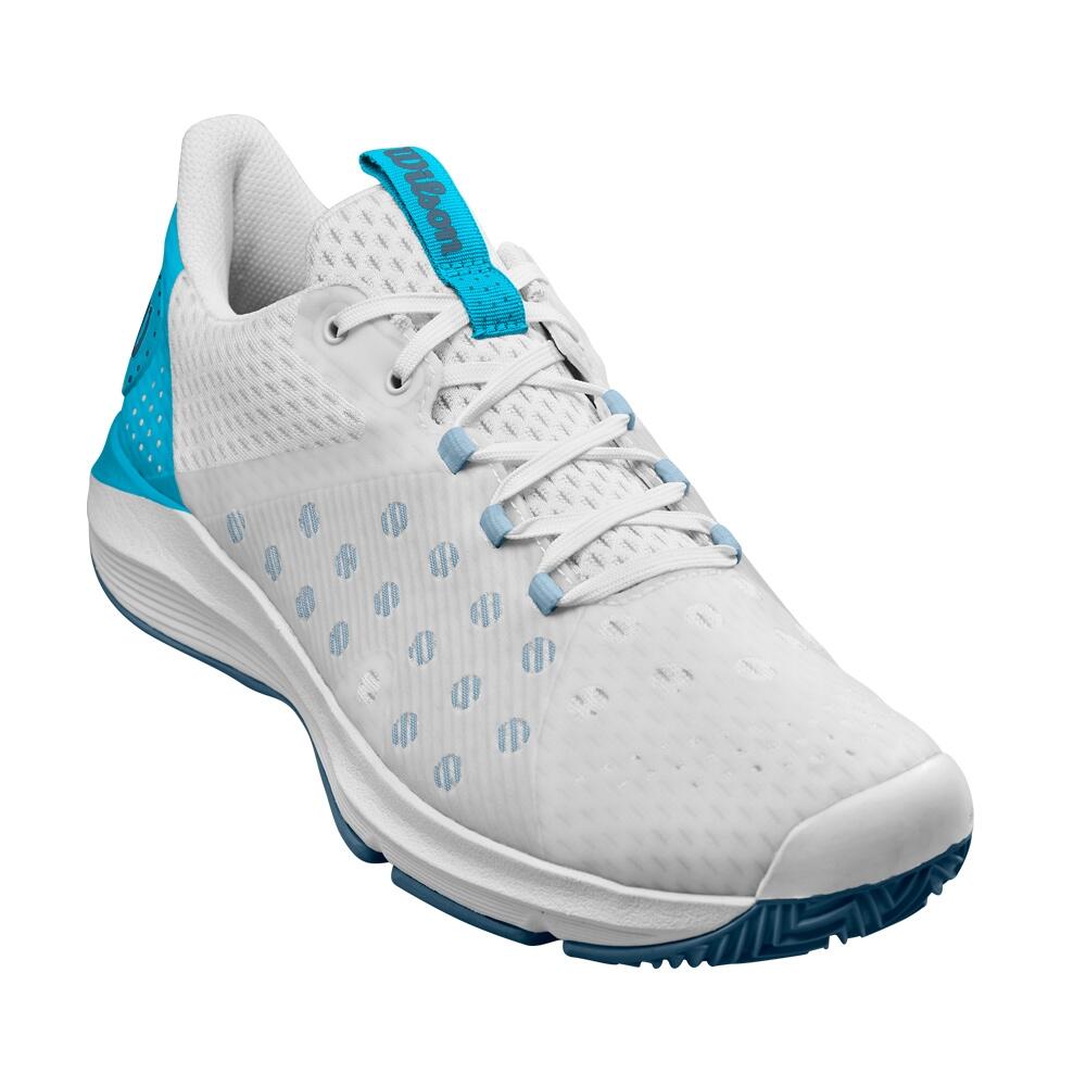 Wilson Hurakn Men's Padel Tennis Sports Shoe Trainer - White/Blue 2/3