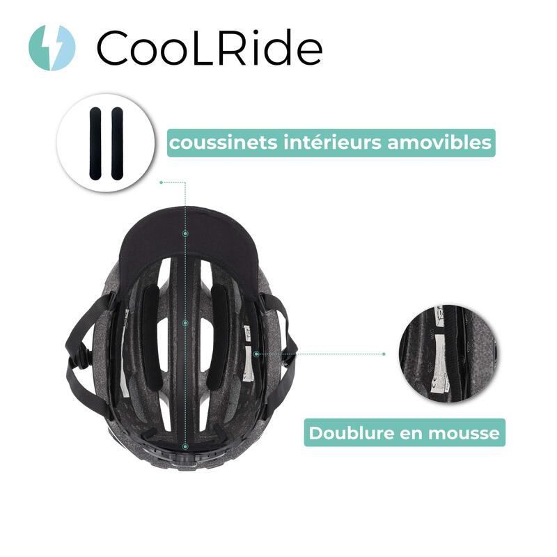 Casque urbain avec clignotant intégré T 52/58 cm CoolRide