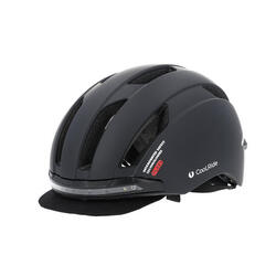 Casque vélo adulte avec LED 52-58 cm Multisport Noir avec visère intégrée