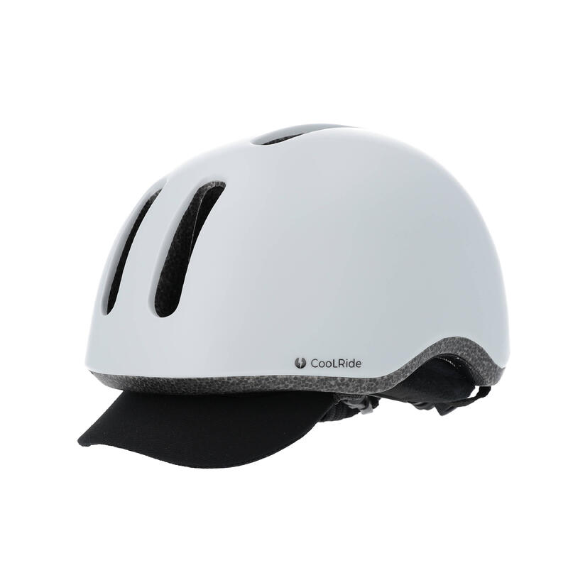 Casque vélo adulte 54-58 cm Multisport Blanc avec casquette amovible intégrée