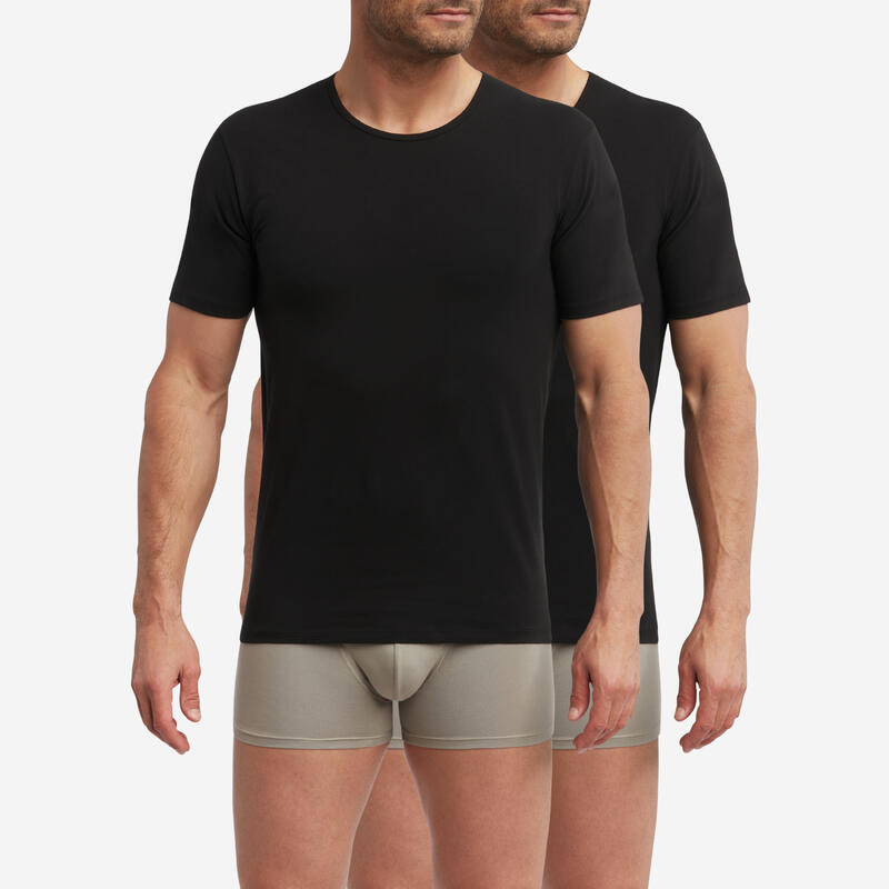 Lot de 2 t-shirts homme thermorégulateur coton col rond