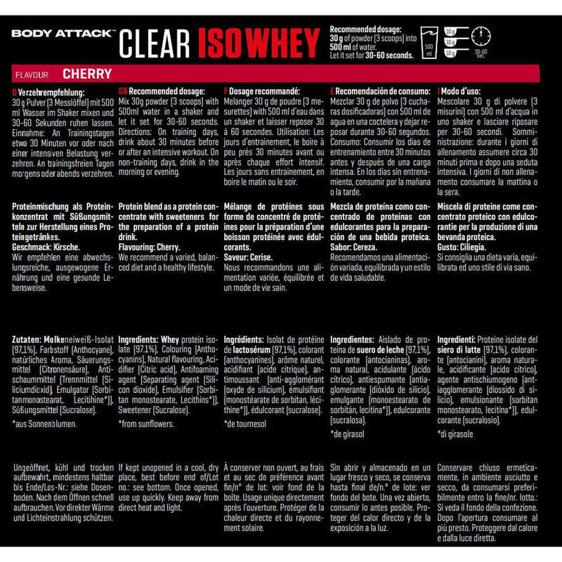 Clear iso whey (900g) | Cerise