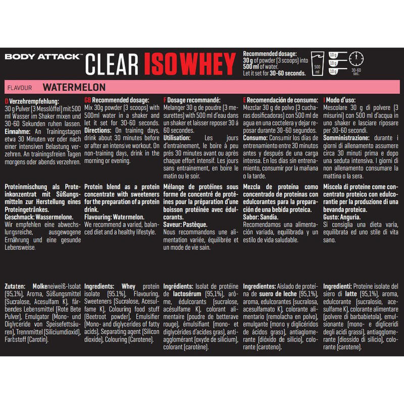 Clear iso whey (900g) | Pastèque
