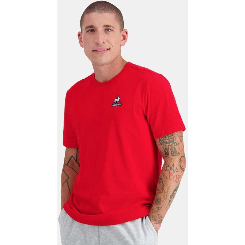 Maglietta Le Coq Sportif Ess Tee Ss, Rosso, Uomini