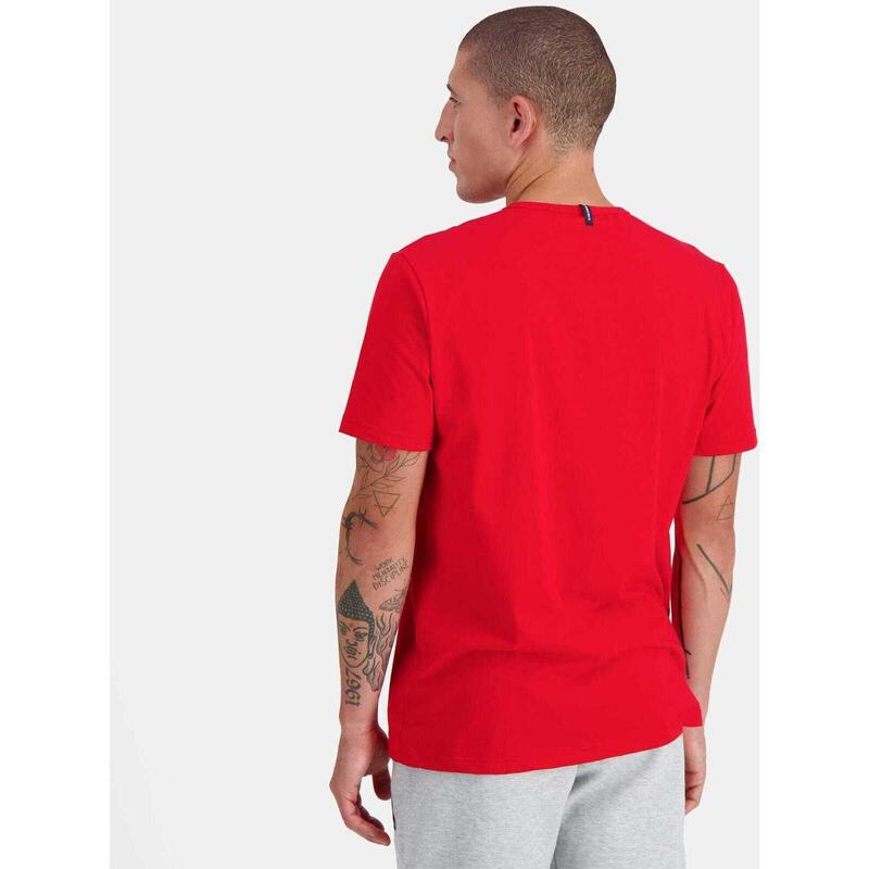 Maglietta Le Coq Sportif Ess Tee Ss, Rosso, Uomini