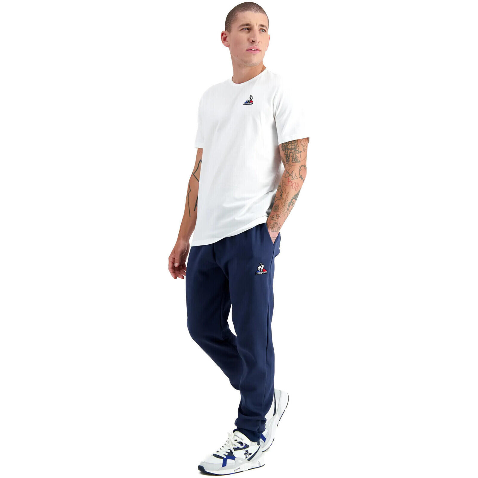T-shirt Le Coq Sportif Ess Tee Ss No4, Blanc, Hommes 5/5
