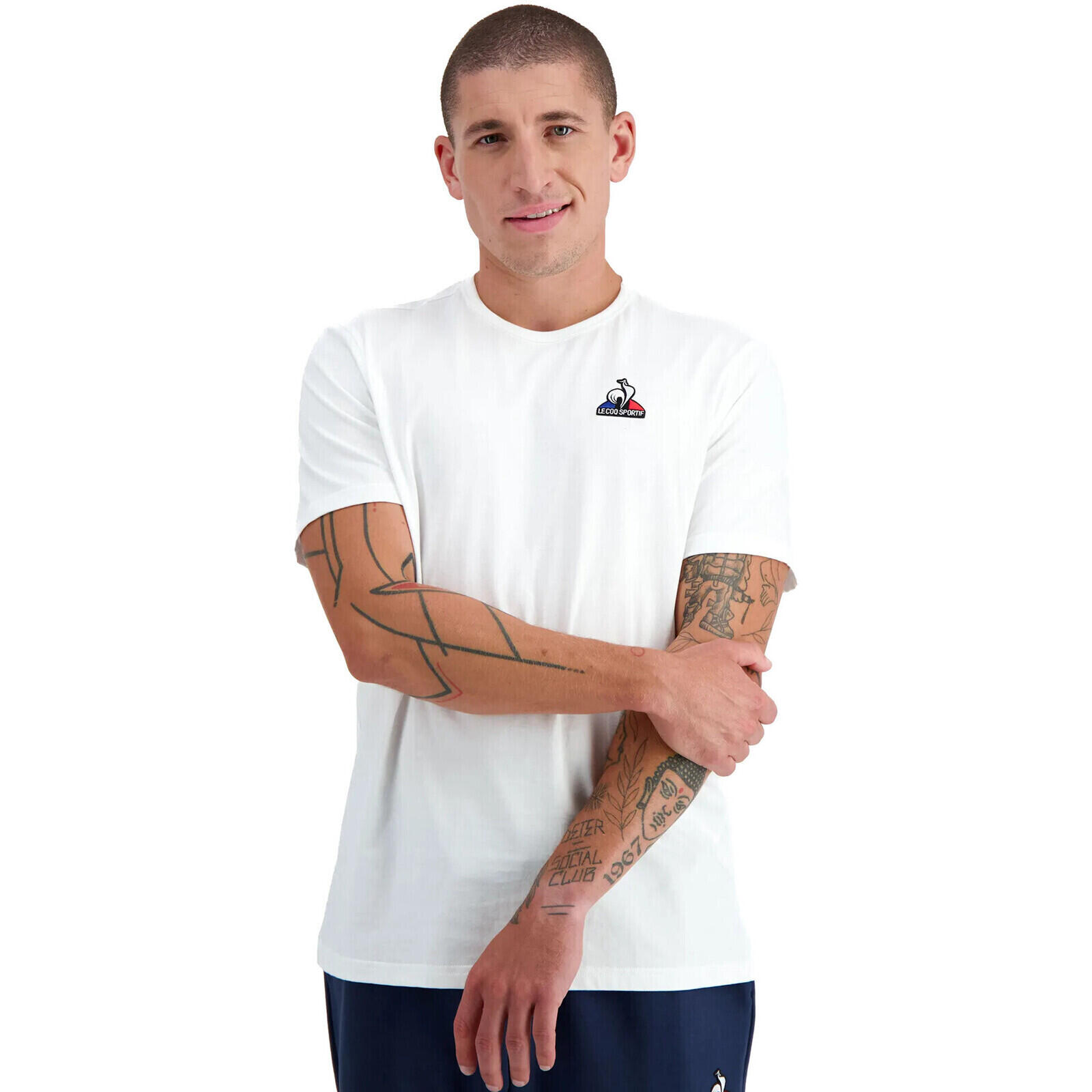 T-shirt Le Coq Sportif Ess Tee Ss No4, Blanc, Hommes 3/5