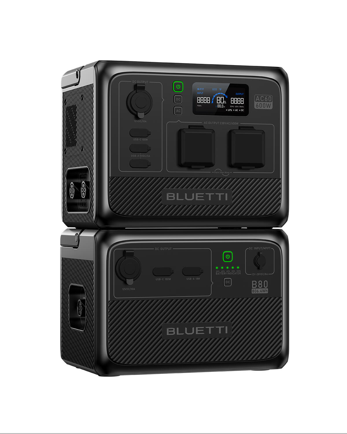 BLUETTI Portable Power Station AC60 and B80 External Battery Module 1/7