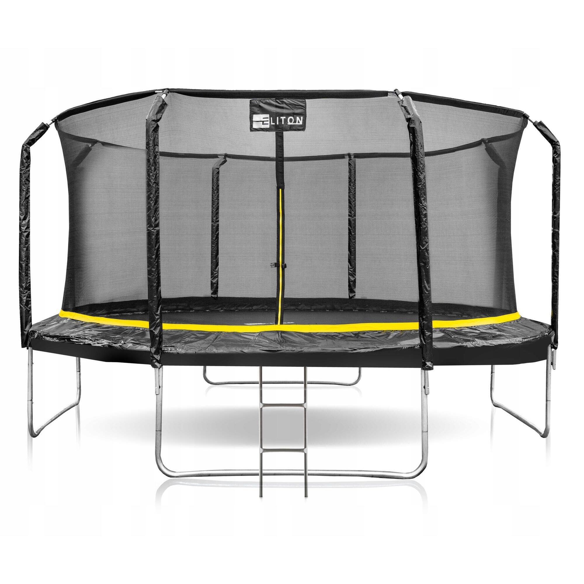 ELITON Zahradní trampolína pro děti PREMIUM 435 cm žebřík se sítí Eliton