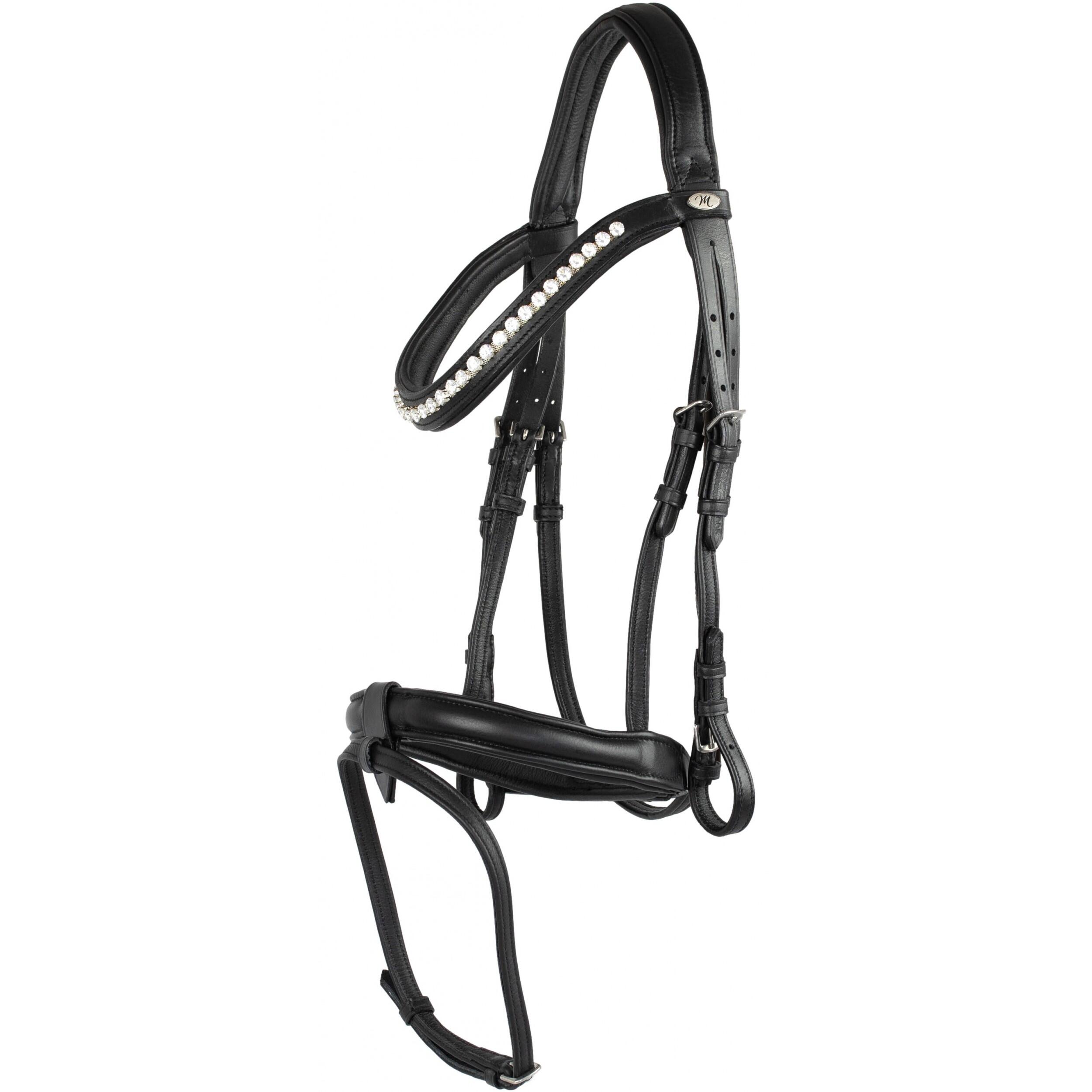MARENGOS Trensenzaum Soft CRYSTAL schwarz