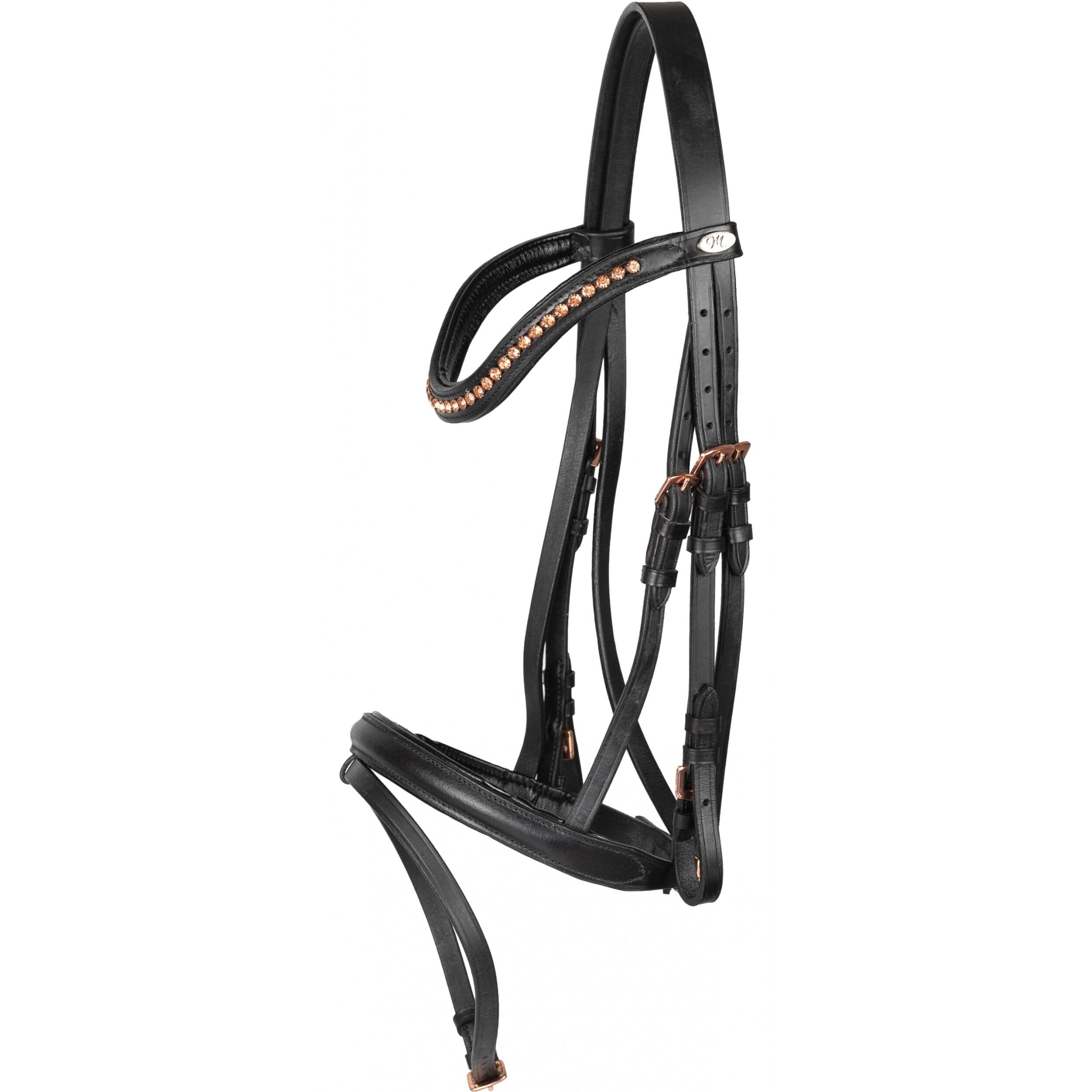 MARENGOS Trensenzaum COMFORT ROSEMARY schwarz/roségold