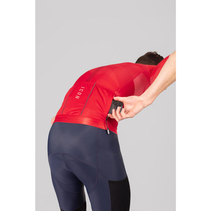 Maillot Cycliste pour Hommes - Rouge - Icon