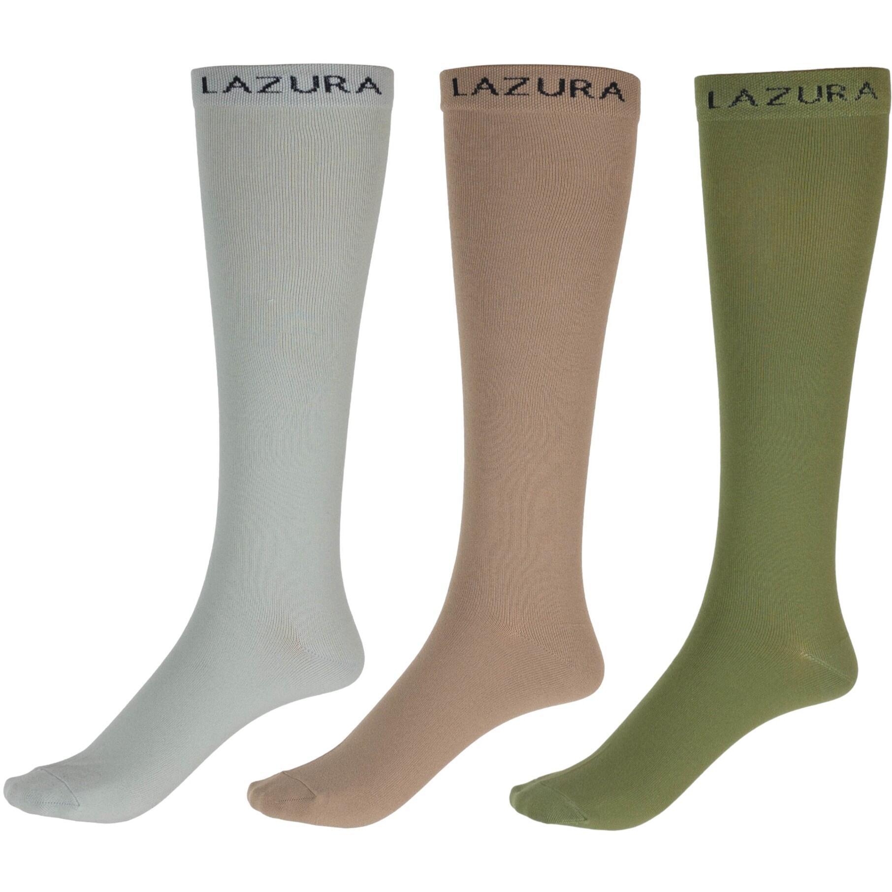 LAZURA Reitsocken (3er Set) GLASGOW avocado/hellbraun/greige