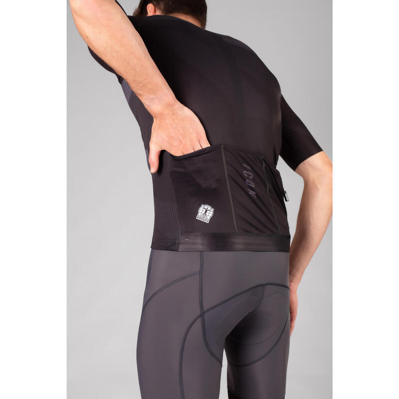 Maillot Cycliste pour Hommes - Noir - Icon