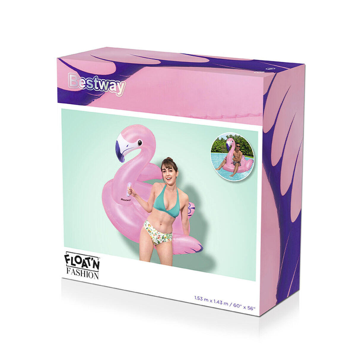 Bestway Bouée flamant rose XXL à chevaucher 2/7