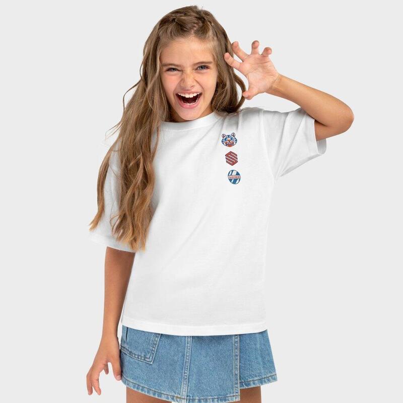 Kinderen Lifestyle Katoenen T-shirt met korte mouwen meisjes Kitty-G SIROKO Wit