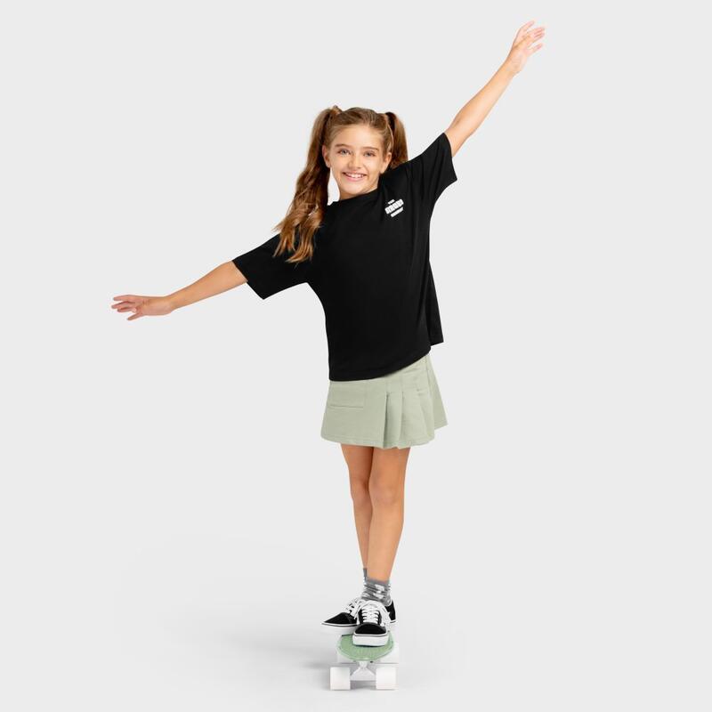 Kinder Lifestyle Kurzärmeliges Baumwoll-T-Shirt für Mädchen Skeleton-G Schwar