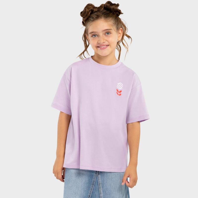 Kinderen Lifestyle Katoenen T-shirt met korte mouwen meisjes Lully-G Paars