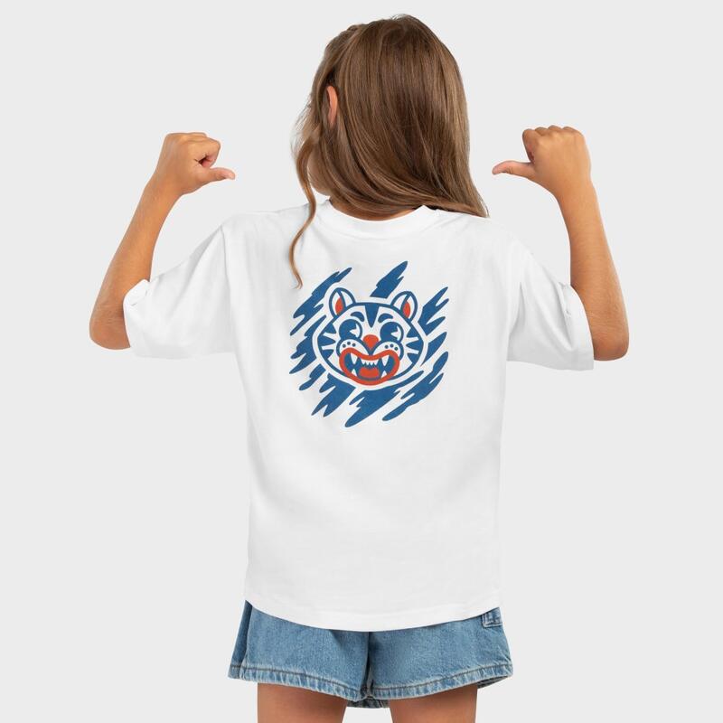 Kinder Lifestyle Kurzärmeliges Baumwoll-T-Shirt für Mädchen Kitty-G Weiß