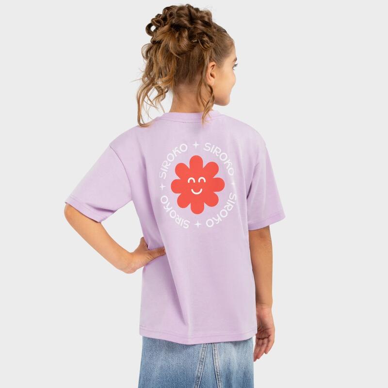 Kinderen Lifestyle Katoenen T-shirt met korte mouwen meisjes Lully-G Paars