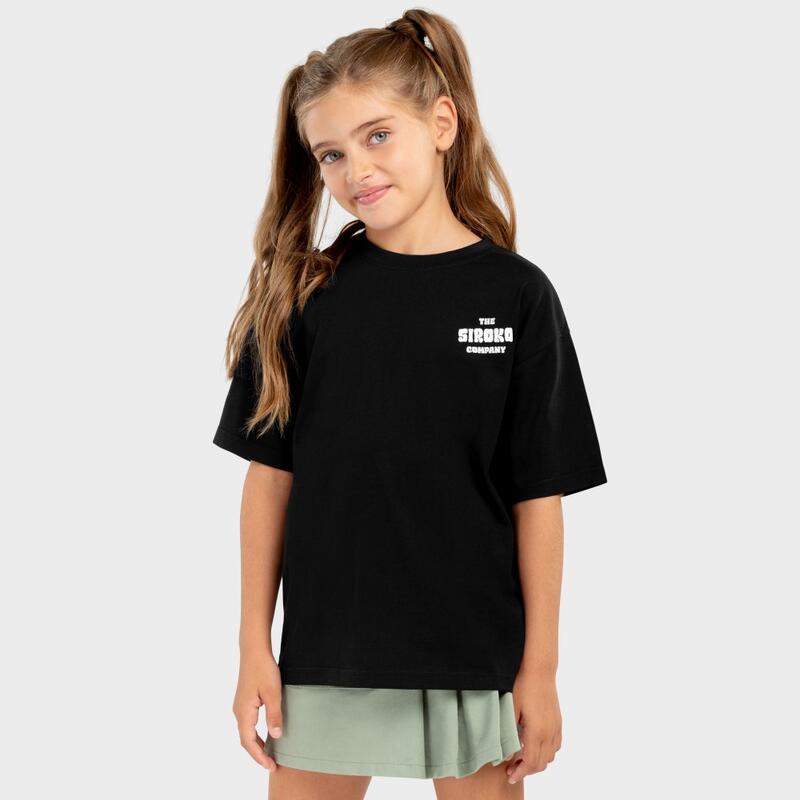 Camiseta algodón manga corta niña lifestyle Niños y Niñas Skeleton-G Negro