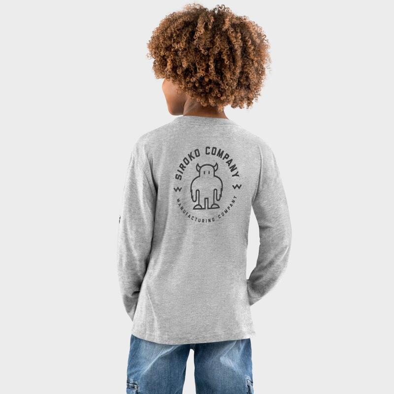 T-shirt coton manches longues garçon Lifestyle Enfants Yoho Gris