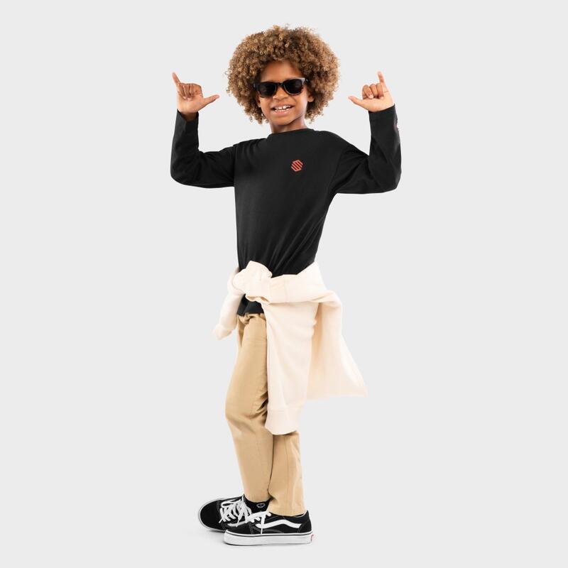 Camisola de manga comprida de algodão rapaz Lifestyle Crianças Buzz Preto