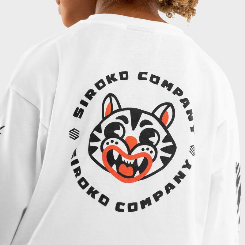 Camiseta algodón manga larga niño lifestyle Niños y Niñas Jaguar Blanco