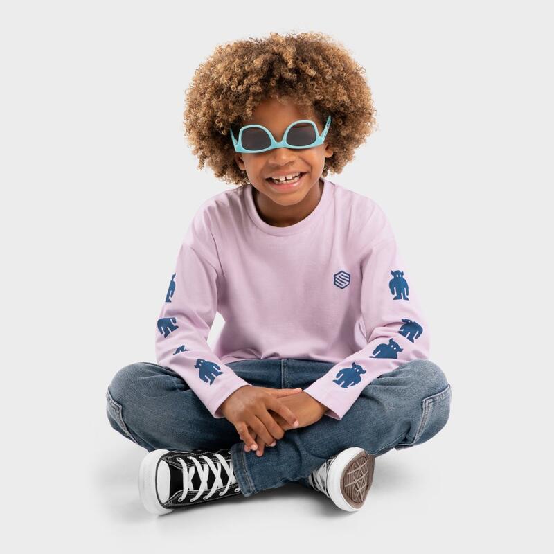 Kinderen Lifestyle Katoenen T-shirt met lange mouwen jongens Bungee SIROKO Paars