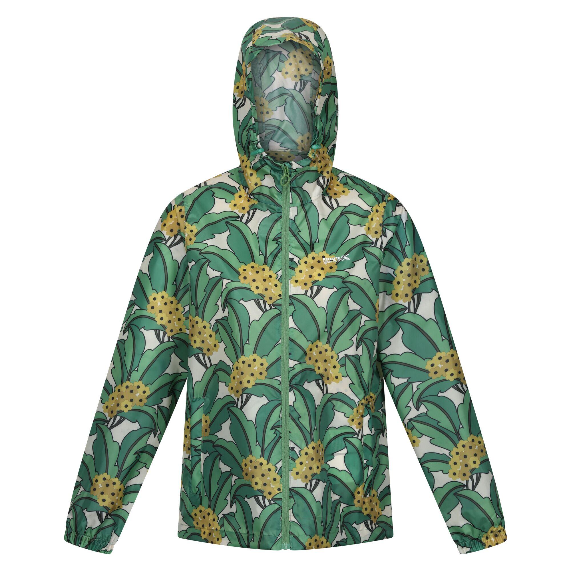 REGATTA Dames Orla Kiely Tropical Floral Packaway Waterdichte Jas (Groen)