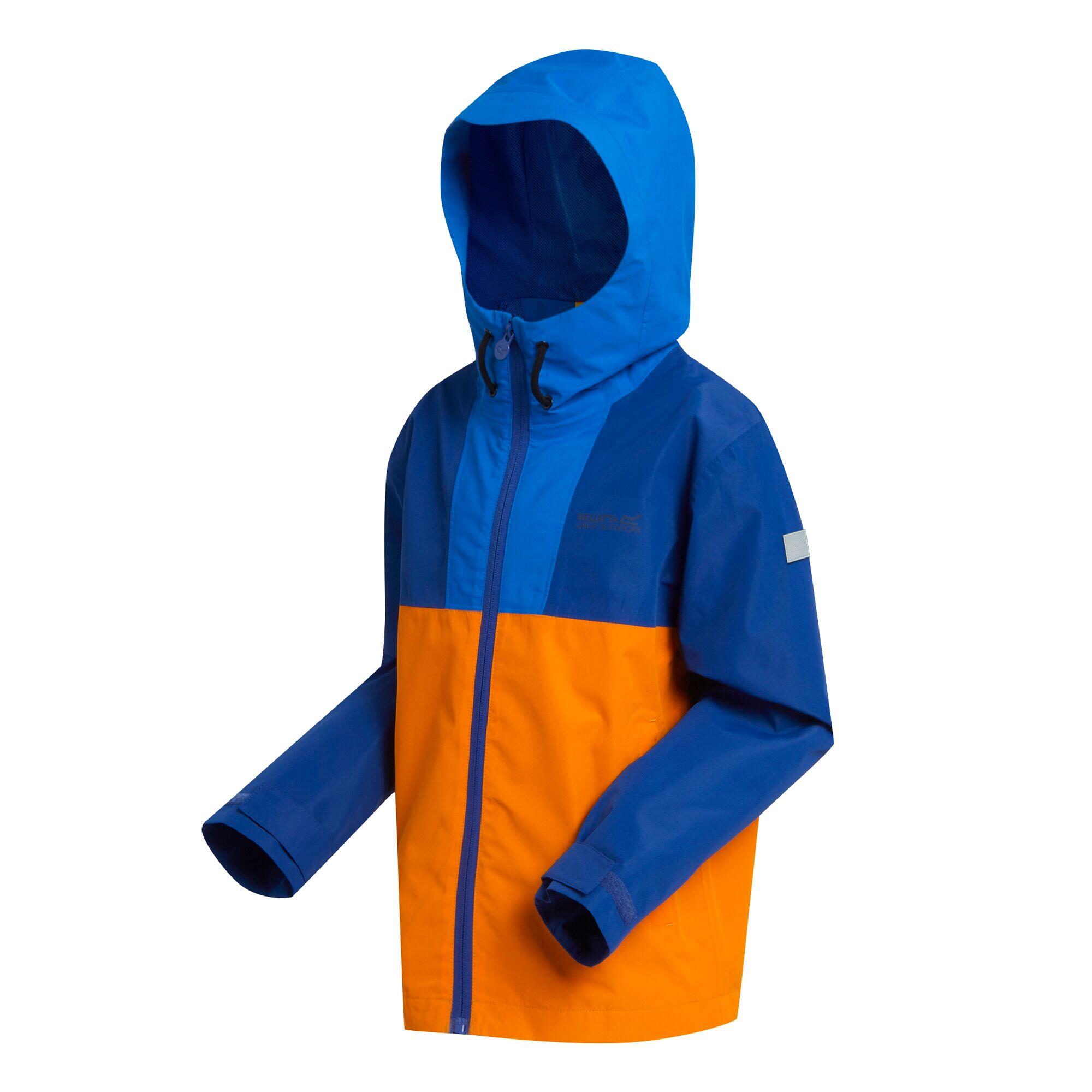 Childrens/Kids Hanleigh Waterproof Jacket (Oxford Blue/New Royal/Persimmon) 3/5
