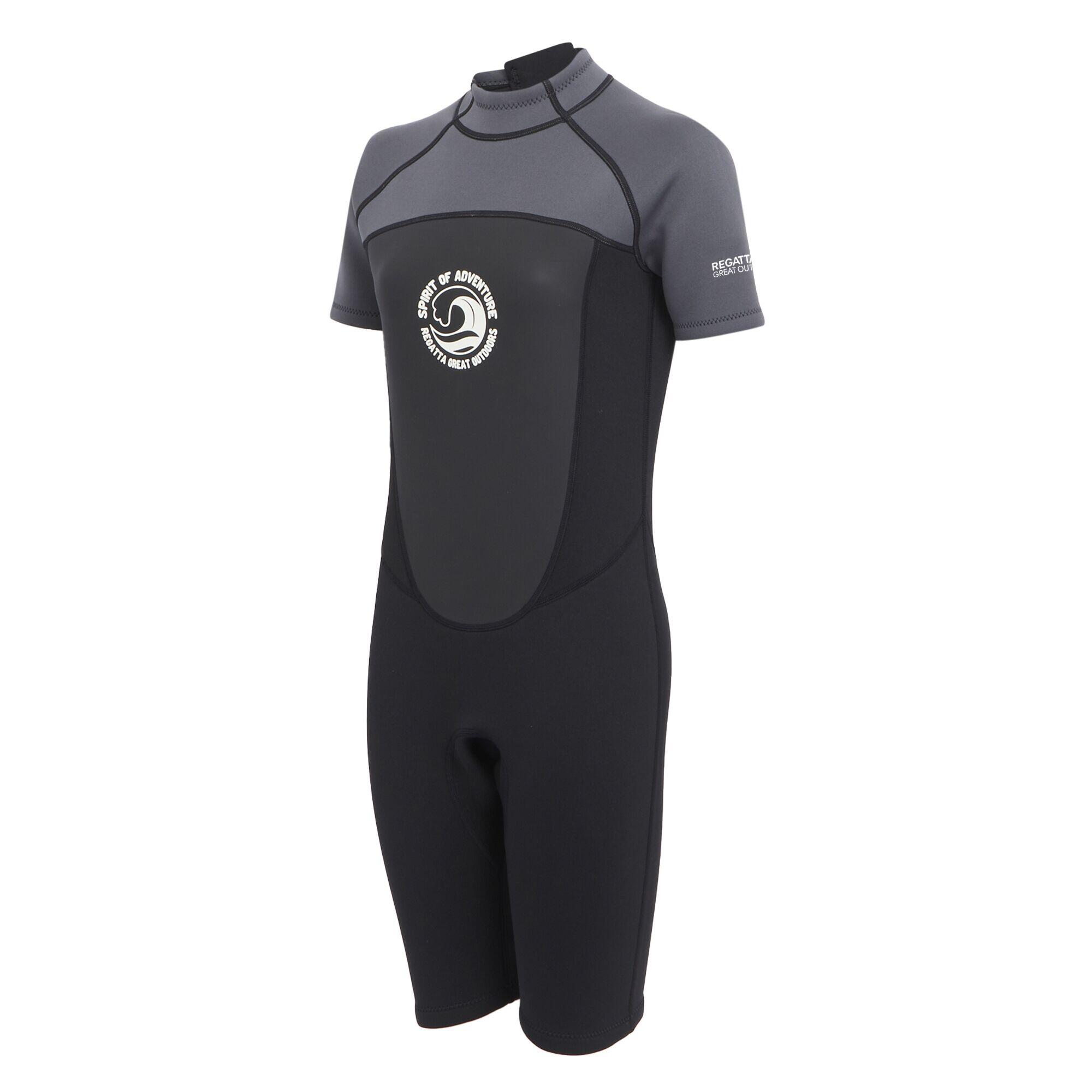 "Shorty" Neoprenanzug für Damen Dunkelgrau/Schwarz 3/5