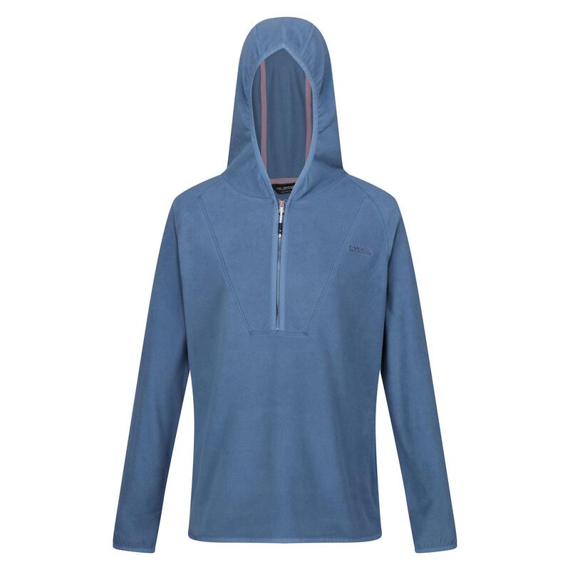 Dames Warriewood Microfleece Half Zip Hoodie (Koronet Blauw)