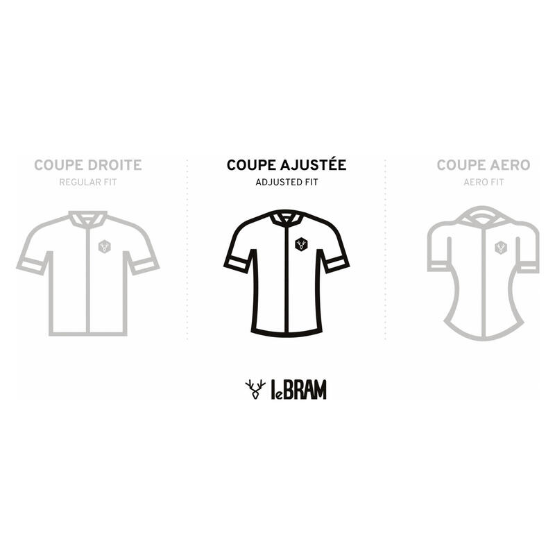 LeBram Ventoux Women&#39;s Short Sleeve Jersey White Blue Tailored Fit