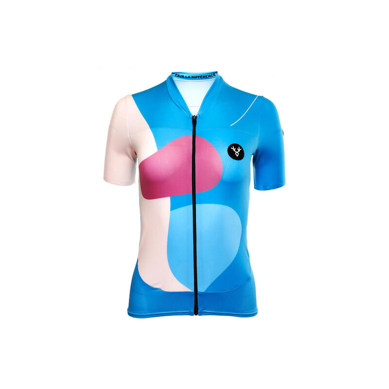 Maillot Manches Courtes Femme LeBram Testanier Bleu Coupe Ajustée