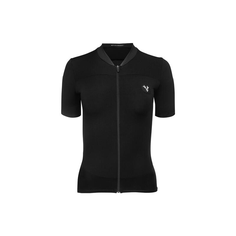 Maillot Manches Courtes Femme Lebram Allos Noir Coupe Ajustée