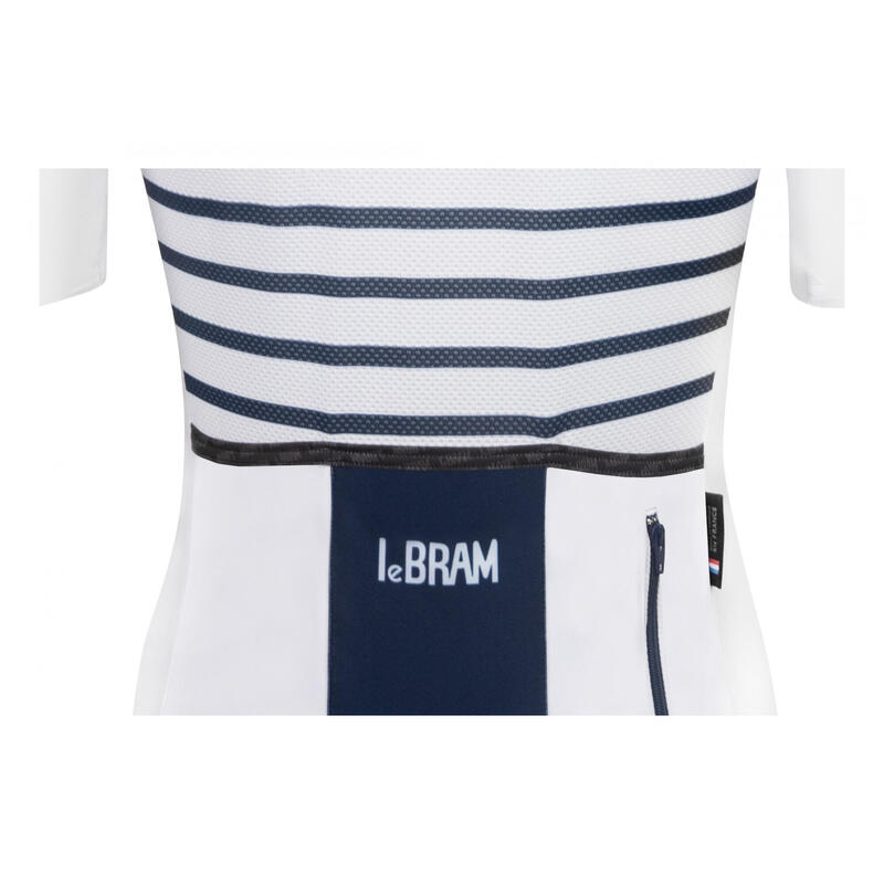 LeBram Ventoux Women&#39;s Short Sleeve Jersey White Blue Tailored Fit